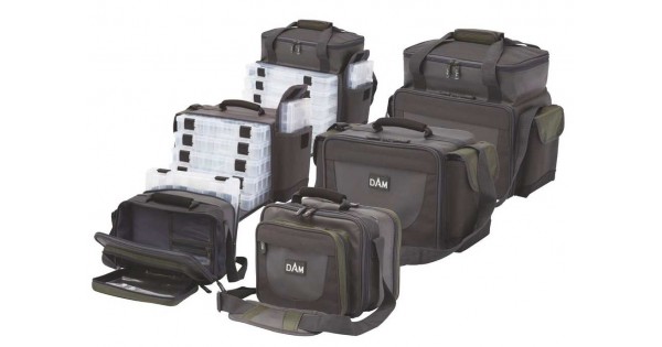 dam tackle bag Spinning M Fishing Bag with 4 Bait Boxes, 27 x 18 x 5 cm, Black, Spinning Bag, Black, Spinning Bag Sports & Outdoors resistant camo tackle bag with padded strap DAM Bags O.T.T. EVA Accesorie
