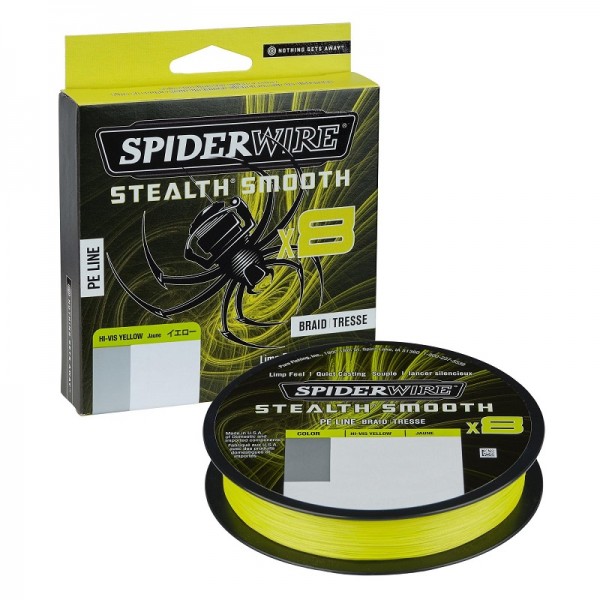 Spiderwire stuna Stealth Smooth X8 HiVis Yellow 150m (Upredene strune) - www.sportskiribolov.co.rs