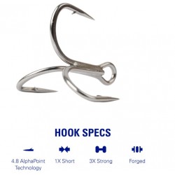 Mustad Trokrake In-Line Triple Grip - 3X Strong ITG77AP
