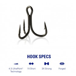Mustad Trokrake Triple Grip® Hook - 3X Strong TG77NP